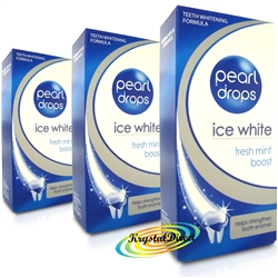 3x Pearl Drops Ice White Fresh Mint Boost Whitening Toothpolish Toothpaste 50ml