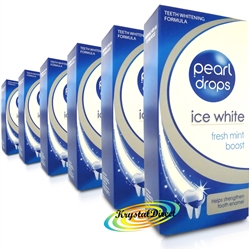 6x Pearl Drops Ice White Fresh Mint Boost Whitening Toothpolish Toothpaste 50ml