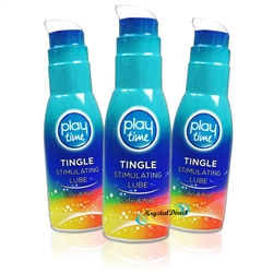 3x PlayTime Tingle Stimulating Lube Water Based Intimate Lubricant 75ml Discreet Packaging