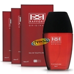 3x Rapport Red Original Eau De Toilette EDT Spray Masculine Fragrance Men 100ml