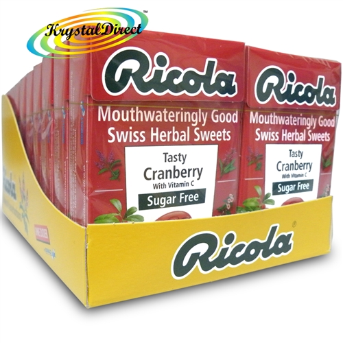 20x Ricola Tasty Cranberry Sugar Free Natural Herbal Sweets 45g