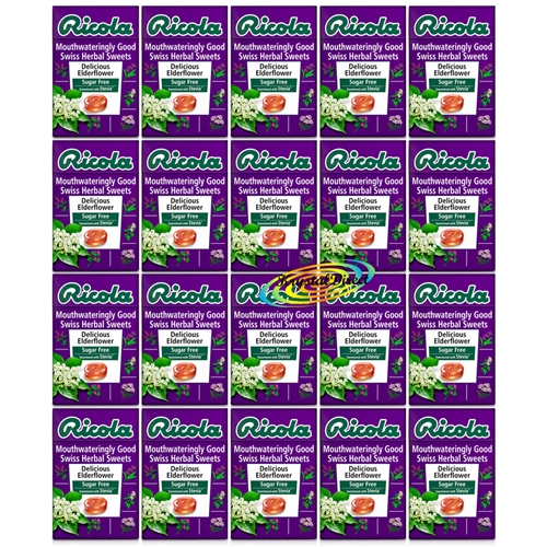 20x Ricola Elderflower Swiss Herbal Drops Lozenges Sweets Sugar Free 45g