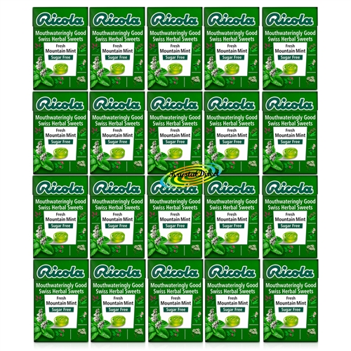 20x Ricola Fresh Mountain Mint Sugar Free Natural Herbal Sweets 45g