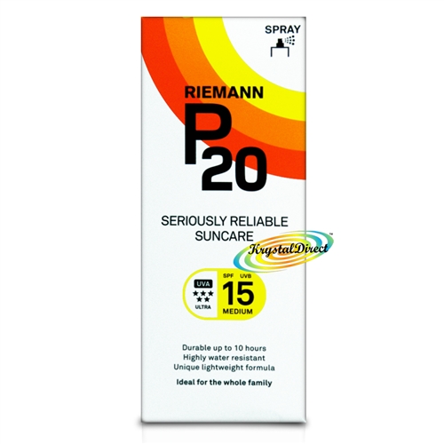 Riemann P20 Sunscreen SPF15 Long Lasting Sun Protection Spray 200ml