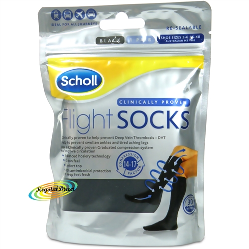 Scholl Flight Graduated Compression Socks for Air/Aeroplane/Plane Travel