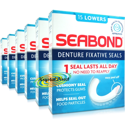 6x Seabond Gum Denture Fixative Maximum Strength Original Seals 15 Lowers