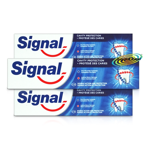 3x Signal Cavity Protection Double Action Micro Calcium Toothpaste 100ml
