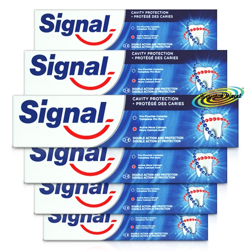 6x Signal Cavity Protection Double Action Micro Calcium Toothpaste 100ml