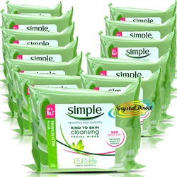 12x Simple Kind To Skin Cleansing Facial Wipes Vitamin Goodness