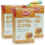 3x Sula Butter-Scotch Natural Sugar Free Boiled Sweets 42g
