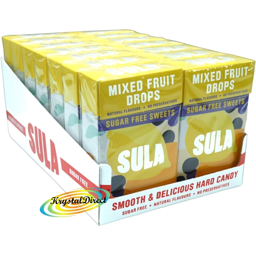 14x Sula Fruit Mix Natural Sugar Free Boiled Sweets 42g