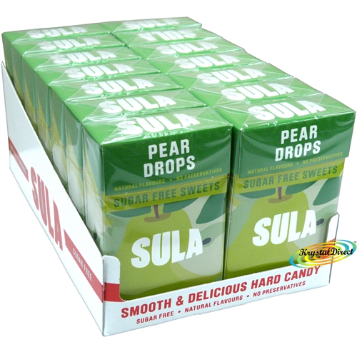14x Sula Pear Drops Boiled Sugar Free Natural Pear Flavoured Sweets Sweetener