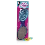 Foot Factory 4 in 1 Pedicure Foot Care Feet Tool - Brush, Pumice, Buffer