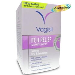 Vagisil Itch Relief Intimate Wipes 12 Soothes Itch and Irritation