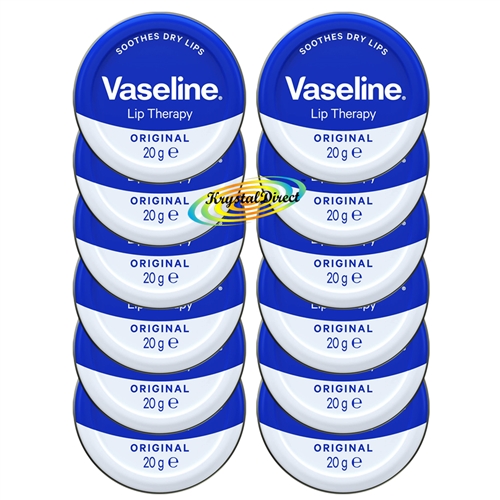 12x Vaseline Lip Balm Therapy Petroleum Jelly Original 20g Travel Size Pot