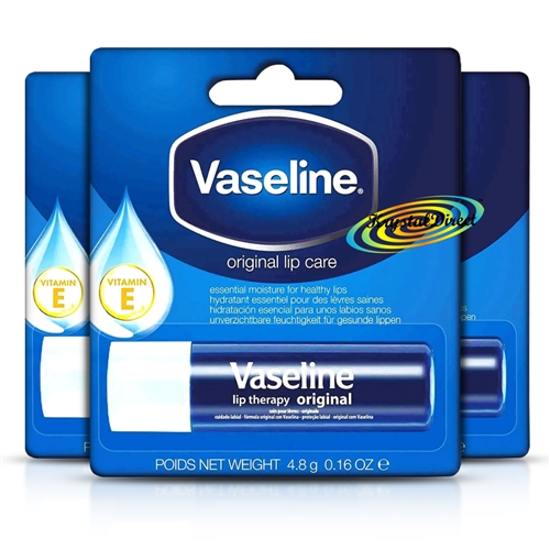 3x Vaseline Stick Blue Original Lip Therapy Balm 4.8g