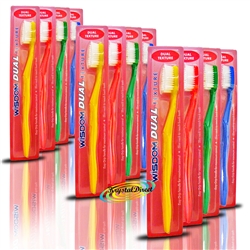 12x Wisdom Dual Texture Manual Plaque Remover Toothbrush Stimulate Gums