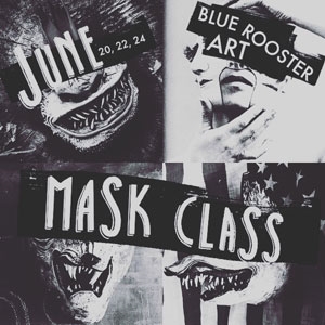 Blue Rooster Mask Making Class Image