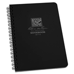 Waterproof Side Spiral Notebook Black 5" x 7". Part of the New Midnight Collection, this 5" x 7" side spiral notebook is discretely sophisticated with its black Polydura Cover and subdued light gray tinted paper. Each book contains 64 pages (32 sheets) of