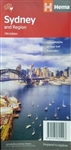 Sydney & Region Travel & Road Map. Sydney and Region Hema Map shows the greater Sydney region 1:100,000 on one side and a lower scale overview map of the city and surrounding regions on the reverse. Also included are maps of the Sydney central business di