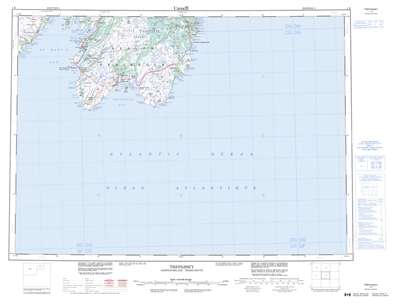 001K - TREPASSEY - Topographic Map. Includes contour lines, water bodies, roads, population centers, treed areas, etc. Printed topo maps are great for recreational activities such as hiking, camping, biking or fishing. Topographic maps have lat and longs