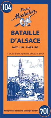 Battle of D'Alsace Historical WWII Liberation map. This map covers the region associated with the Battle of Alsace between November 1944 and March 1945, at a scale of 1:200,000. This is a reprint of the 1947 map to commemorate the liberation of France. Th