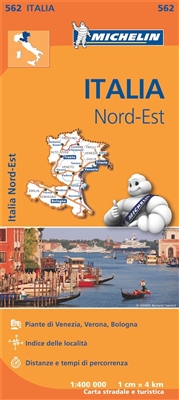 NE Italy Travel & Road map. Includes Venice, Verona and Bologna. MICHELIN Italy Northeast Regional Map scale 1:400,000 will provide you with an extensive coverage of primary, secondary and scenic routes for this region. In addition to Michelin's clear and