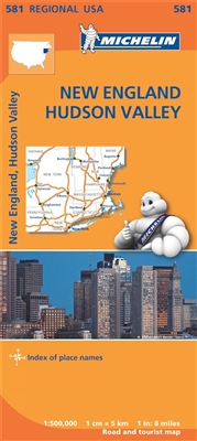 581  New England Hudson Valley USA Road Map Michelin