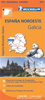 NW Spain Galicia Travel & Regional Road Map. This map will provide you with an extensive coverage of primary, secondary and scenic routes for this Spanish region. In addition to Michelin's clear and accurate mapping, this regional map includes all the pra