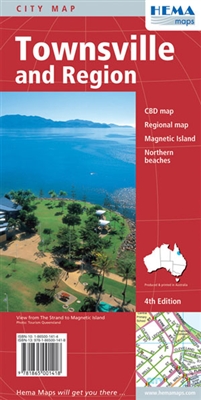 Townsville, Cairns & Mackay Regional Travel & Road Map. This map of Townsville features a central business district map as well as a detailed map to the suburbs. Also features a regional map of the area between Mackay and Cairns as well as a map of Magnet