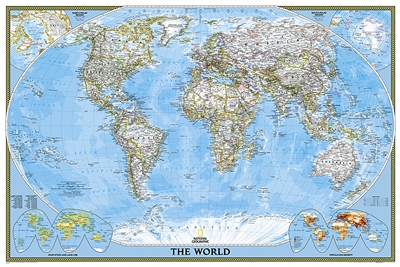 World Political Wall Map - National Geographic. Enjoy the accuracy and beauty of the latest world map from the cartographers at National Geographic. This map features the Winkel Tripel projection to reduce distortion of land masses as they near the poles.