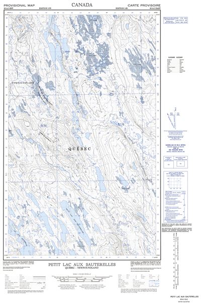 023A01E - PETIT LAC AUX SAUTERELLES - Topographic Map