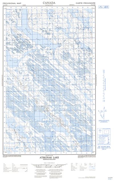 023A10W - ATIKONAK LAKE - Topographic Map