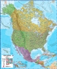 North America Wall Map with Flags. This political wall map of North America features countries of Canada, the USA, Mexico along with many in Central America. Each country is shown in different colours, international boundaries and major transport networks