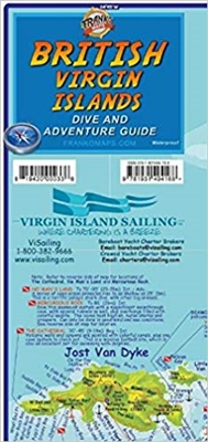 British Virgin Islands Dive & Adventure map. This waterproof map of the British Virgin Islands provides detailed information for scuba divers, snorkelers, yachtsmen, explorers, and tourists. There are detailed insets of Road Town, Tortola and the Wreck of
