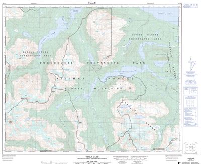 093E02 - TESLA LAKE - Topographic Map