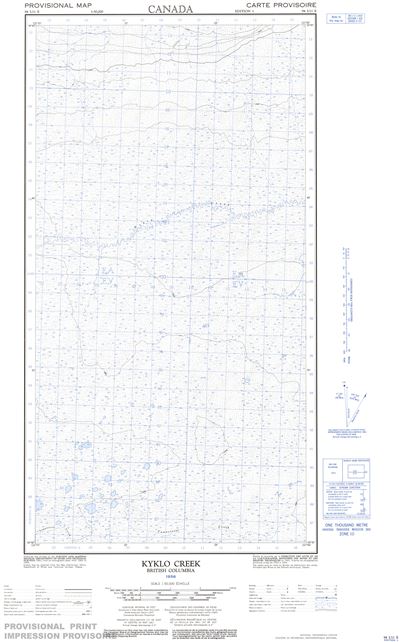 094I11E - KYKLO CREEK - Topographic Map