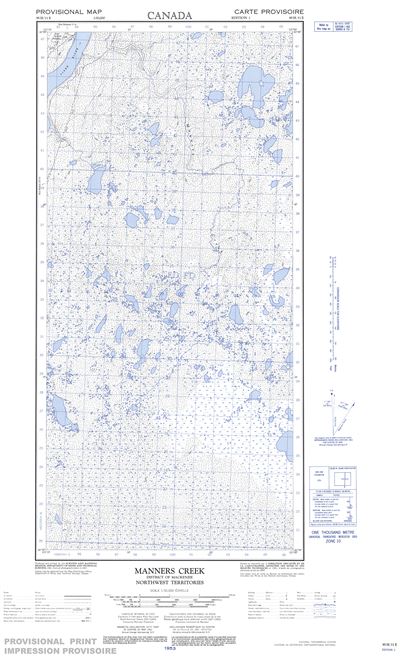 095H11E - MANNERS CREEK - Topographic Map