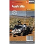 Australia Hema Travel & Road Map is a beautiful fold out map of Australia showing country's major roads and highways, outback fuel stops, distances, national parks, and railways. on the reverse side it shows road maps of capital cities of Adelaide, Brisba