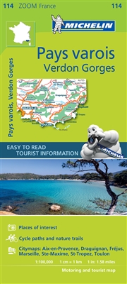 When visiting the Pays Varois region in France, particularly the Gorges du Verdon area known as the Grand Canyon of Europe, the history of Marseille, Toulon in the French Riviera, and St. Raphael the charming coastal town. The map includes leisure activit