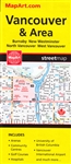 Vancouver & Lower Mainland - folded road map. Includes communities of Burnaby, New Westminster, North Vancouver, Vancouver, West Vancouver. Also Includes: University of British Columbia & Vancouver International Airport! Map Features: Arenas, Community Ce