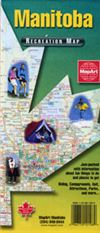 Manitoba Recreation Map. This folded map includes tourist information including skiing, campgrounds, golf, attractions, parks and more. Includes Index with locations, addresses and phone numbers. City Insets for major cities. Includes a driving distance c