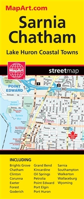 Sarnia Chatham Ontario Travel & Road Map. This is a must have map for anyone travelling in Sarnia Chatham, Ontario. Includes the communities of Brights Grove, Chatham, Clinton, Corunna, Exeter, Forest, Goderich, Grand Bend, Kincardine, Oil Springs, Petrol