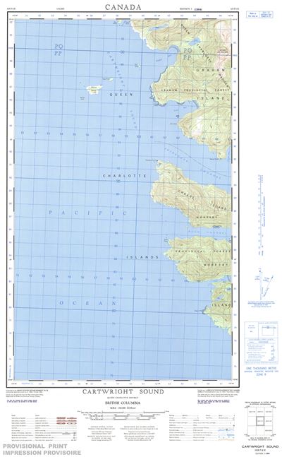 103F02E - CARTWRIGHT SOUND - Topographic Map