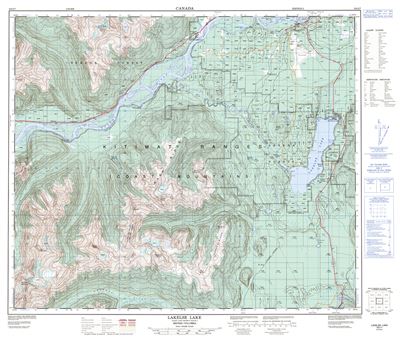 103I07 - LAKELSE LAKE - Topographic Map