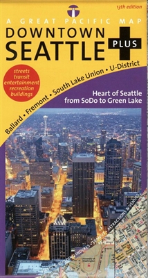 Downtown Seattle Washington city map. This comprehensive map covers downtown Seattle and Greater Seattle from Lynnwood to Federal Way, plus Ballard, Fremont, South Lake Union & U-District map  It includes enlargements of Edmonds, Ship Canal, Bellevue, Kir