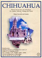 Chihuahua Mexico Map. This map is in Spanish. Includes Cds. De Chihuahua, Cd. Juarez, Delicias, Hidalgo del Parrel. Includes tourist information, postal codes, archaeological sites, airports, and a driving distance chart.