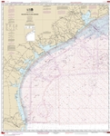 NOAA Chart 1117A. Nautical Chart of Galveston to Rio Grande - Oil and Gas Lease Areas - Gulf of Mexico. NOAA charts portray water depths, coastlines, dangers, aids to navigation, landmarks, bottom characteristics and other features, as well as regulatory,