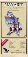 Nayarit State - Mexico Travel map. It includes city maps of Tepic, Acaponeta, Ahuacatlan, Compostela, Ixtlan del Rio, Tecuala, Santiago Ixcuintla, Tuxpan and a general map of the state. Includes tourist information, postal codes, archaeological sites, air