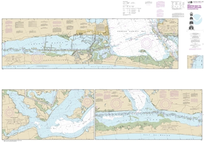 NOAA Chart 11308. Nautical Chart of Intracoastal Waterway Redfish Bay to Middle Ground - Gulf of Mexico. NOAA charts portray water depths, coastlines, dangers, aids to navigation, landmarks, bottom characteristics and other features, as well as regulatory